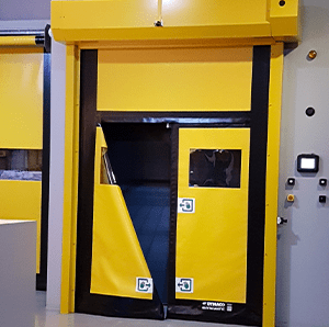 porte rapide avec ouverture de secours