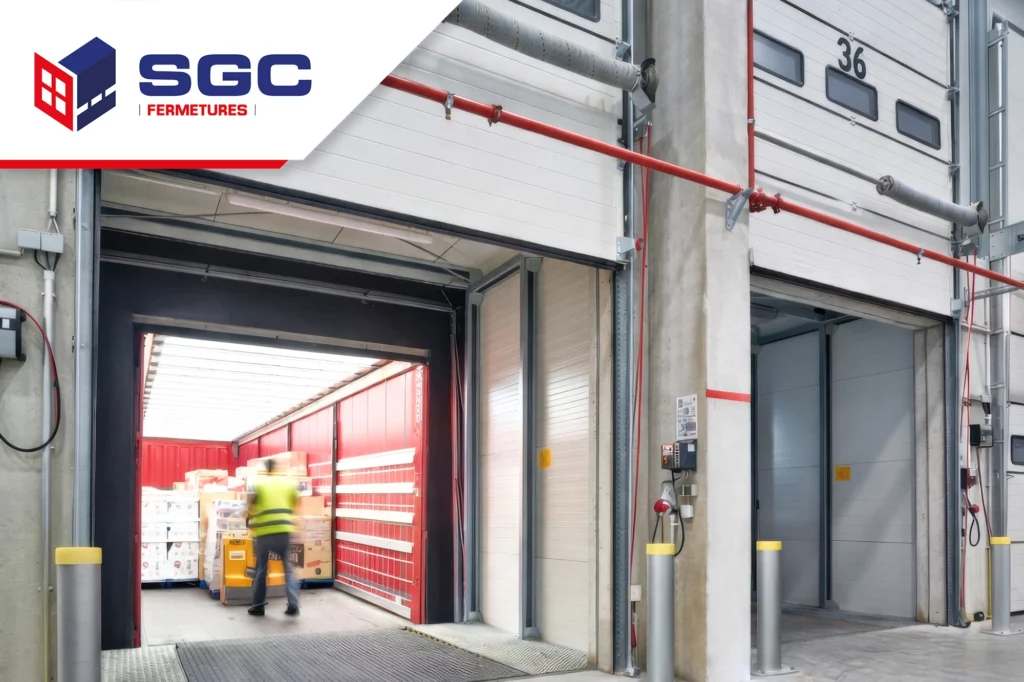 Installation de porte sectionnelle industrielle Hörmann en Centre-Val de Loire par SGC Fermetures