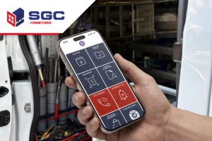 Webapp client SGC Fermetures permettant de déclarer une demande de SAV industriel depuis un smartphone